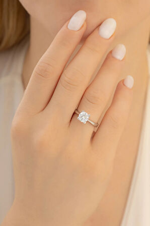 Gümüş Tektaş Kadın Gümüş Yüzük