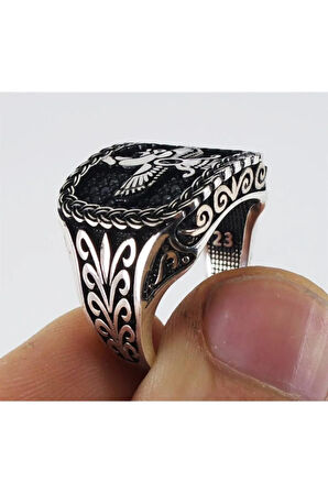 Ahura Mazda Zerdüşt Gümüş Erkek Yüzük Lüks Model