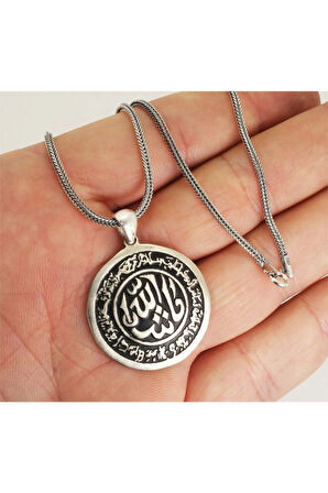 Maşallah Yazılı Gümüş Erkek Kolye Zincir