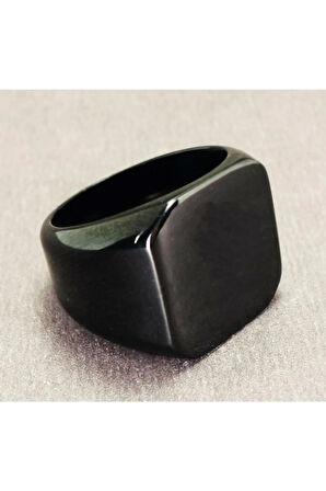 Siyah Yazı Yazılabilen Çelik Erkek Yüzük