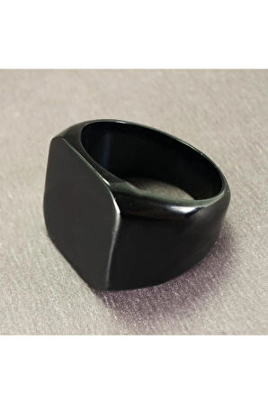 Siyah Yazı Yazılabilen Çelik Erkek Yüzük
