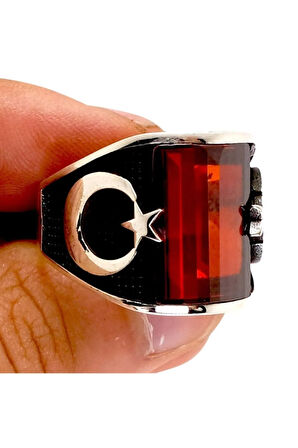 Ayyıldız Erkek Gümüş Yüzük 3 Farklı Renk Seçeneği