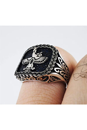 Ahura Mazda Zerdüşt Gümüş Erkek Yüzük Lüks Model