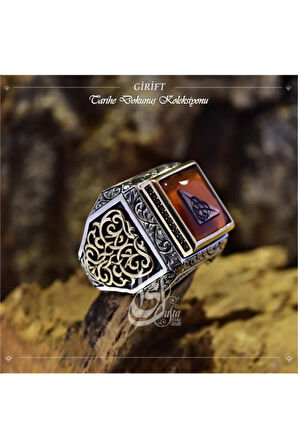 Islam Usta Tasarımı Girift Gümüş Erkek Yüzük