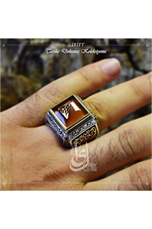 Islam Usta Tasarımı Girift Gümüş Erkek Yüzük