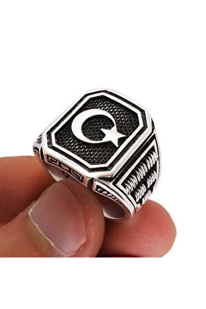 Ayyıldız Gümüş Erkek Yüzük