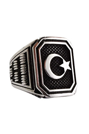 Ayyıldız Gümüş Erkek Yüzük