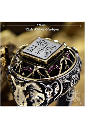 Islam Usta Tasarımı Ebabil Gümüş Erkek Yüzük