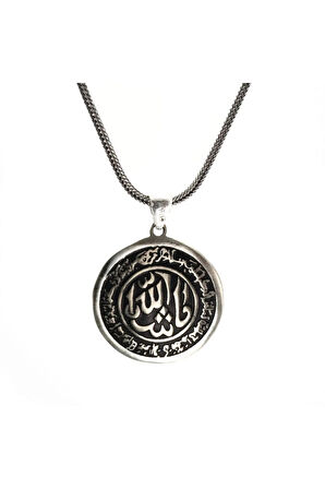 Maşallah Yazılı Gümüş Erkek Kolye Zincir