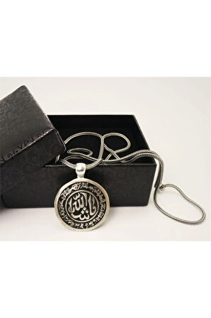 Maşallah Yazılı Gümüş Erkek Kolye Zincir