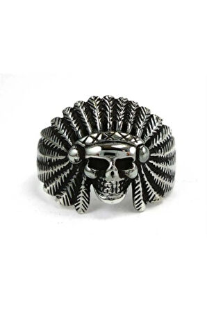 Erkek Gümüş Kurukafa Yüzük