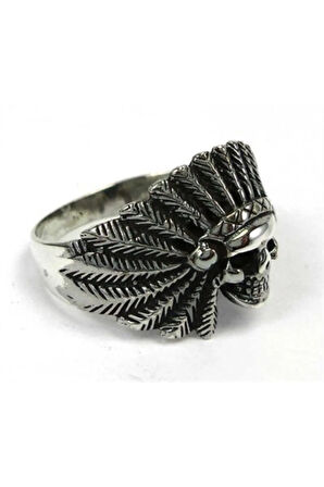 Erkek Gümüş Kurukafa Yüzük