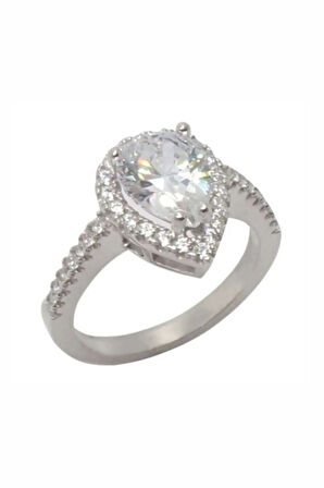 Damla Model Tektaş Kadın Gümüş Yüzük