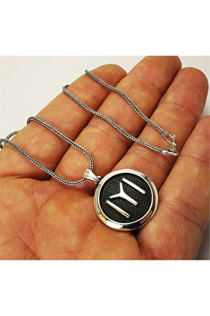 Diriliş Ertuğrul Kayı Boyu Iyı Erkek Gümüş Kolye Zincir