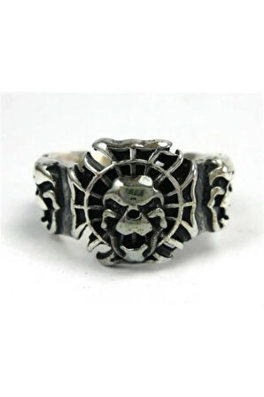 Erkek  Gotik Kurukafa Skull Gümüş Yüzük