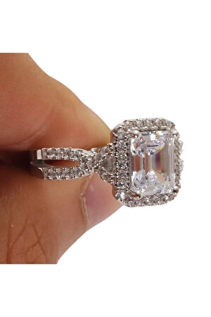 Baget Tektaşlı Sarmaşık Gümüş Kadın Yüzük