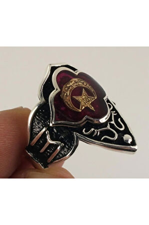 Gümüş Erkek Zihgir Başparmak Ayyıldız Yüzük