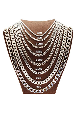 2mm Gurmet Model 925 Ayar Gümüş Erkek Kolye Zincir 2472532776430