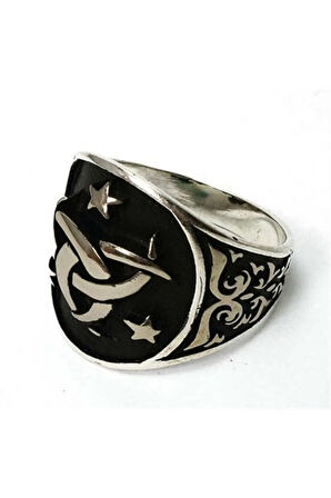 Gümüş Erkek Yüzük Teşkilatı Mahsusa Motifli