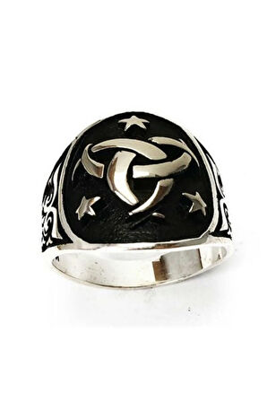 Gümüş Erkek Yüzük Teşkilatı Mahsusa Motifli