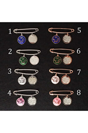 Gümüş Bebek Nazarlık Iğne Allah Ve Ayetel Kürsi Yazılı Model 4