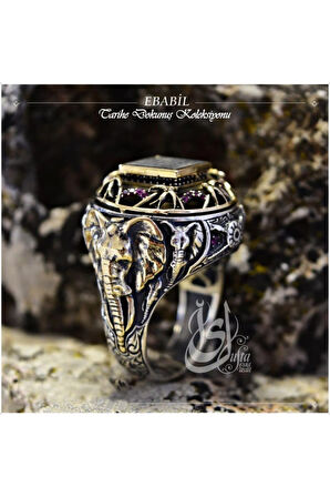 Islam Usta Tasarımı Ebabil Gümüş Erkek Yüzük