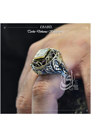 Islam Usta Tasarımı Ebabil Gümüş Erkek Yüzük