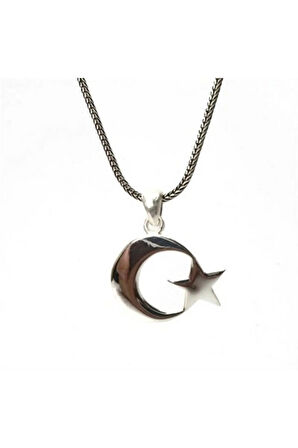 Parlak Lila Gümüş Kolye Zincir