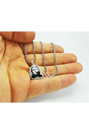 Che Erkek Gümüş Kolye Ucu Ve Zincir