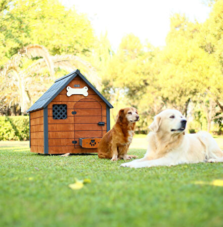 Mandu Isıtıcılı Ahşap Köpek Kulübesi ''LARGE''