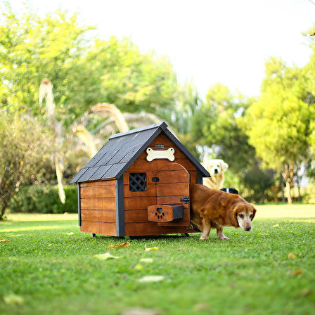 Isı yalıtımlı ahşap köpek kulübesi ''MEDIUM''