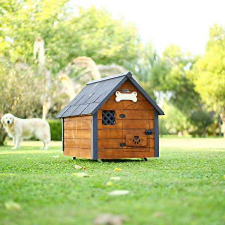 Mandu Isıtıcılı ahşap köpek kulübesi ''MEDIUM''