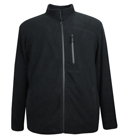 Erkek Büyük Beden Dik Yakalı Fermuarlı 122 Kg-172 Kg Arası İçin Uygun Bedenli Polar Sweat Mont