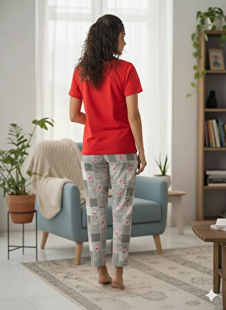 KADIN KIRMIZI PİJAMA TAKIM