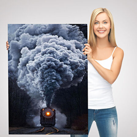 Gri Dumanı ile Kara Tren Tablosu-6015