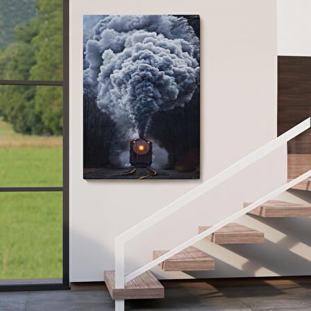 Gri Dumanı ile Kara Tren Tablosu-6015