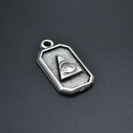 Minimal Göz Kolye Ucu - Antik Gümüş Kaplama - Kod:115