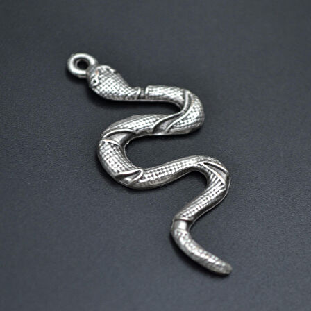 Yılan Kolye Ucu - Antik Gümüş Kaplama - Kod:214