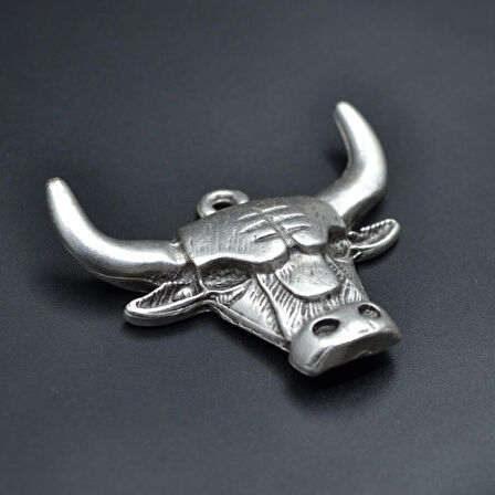 Boğa Kolye Ucu - Antik Gümüş Kaplama - Kod:198