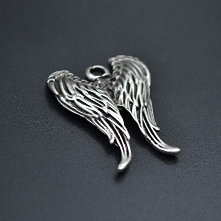 Melek Kanatlı Kolye Ucu - Antik Gümüş Kaplama - Kod:178