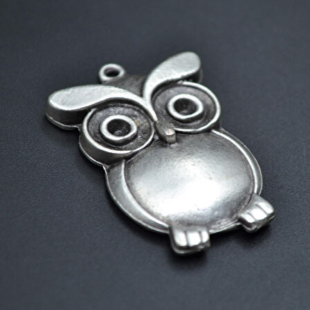 Baykuş Kolye Ucu - Antik Gümüş Kaplama - Kod:192