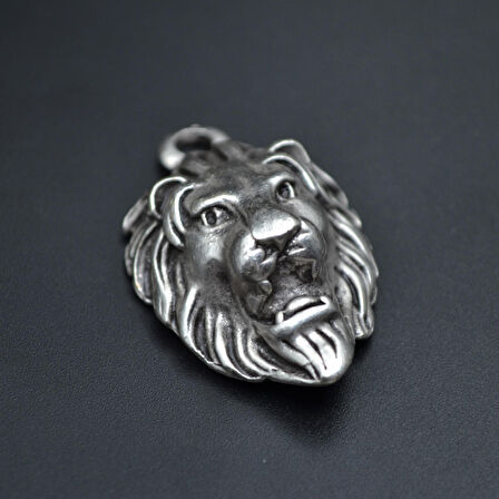 Aslan Kolye Ucu - Antik Gümüş Kaplama - Kod:28
