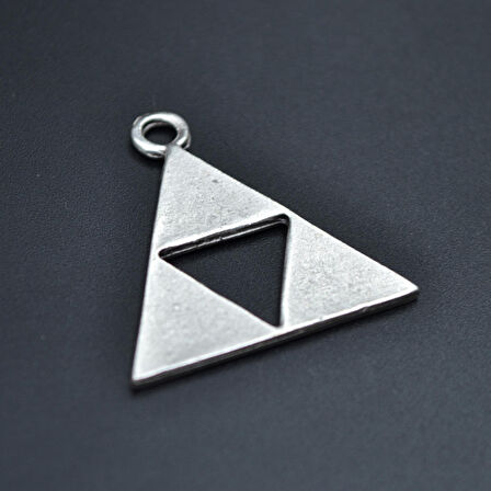 The Legend Of Zelda - Üçgen Kolye Ucu - Antik Gümüş Kaplama - Kod:53