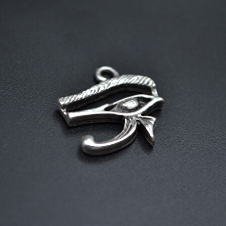 Minimal Horos'un - Ra'nın Gözü Kolye Ucu - Antik Gümüş Kaplama - Kod:248