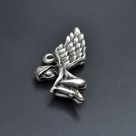 Kanatlı Melek - Peri Kolye Ucu - Antik Gümüş Kaplama - Kod:179