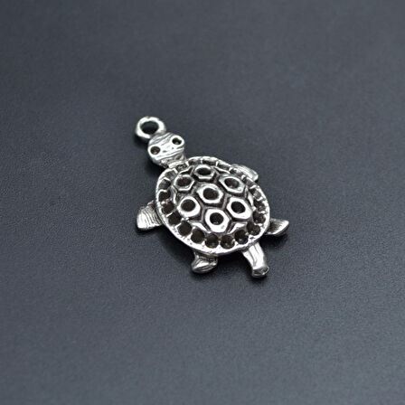 Kaplumbağ Kolye Ucu - Antik Gümüş Kaplama - Kod:260