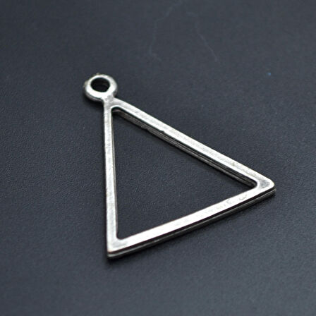 Üçgen Geometrik Kolye Ucu - Antik Gümüş Kaplama - Kod:131