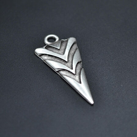 Minimal Ok Ucu Kolye Ucu - Antik Gümüş Kaplama - Kod:32