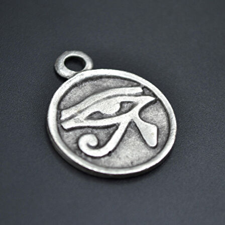 Ra'nın Gözü Madalyon Kolye Ucu - Antik Gümüş Kaplama - Kod:40