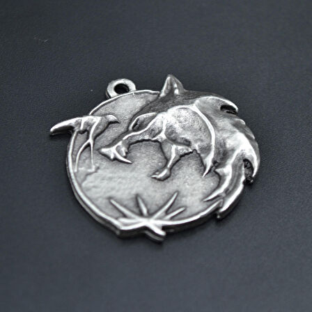 Witcher 3 Madalyon Kolye Ucu - Antik Gümüş Kaplama - Kod:35